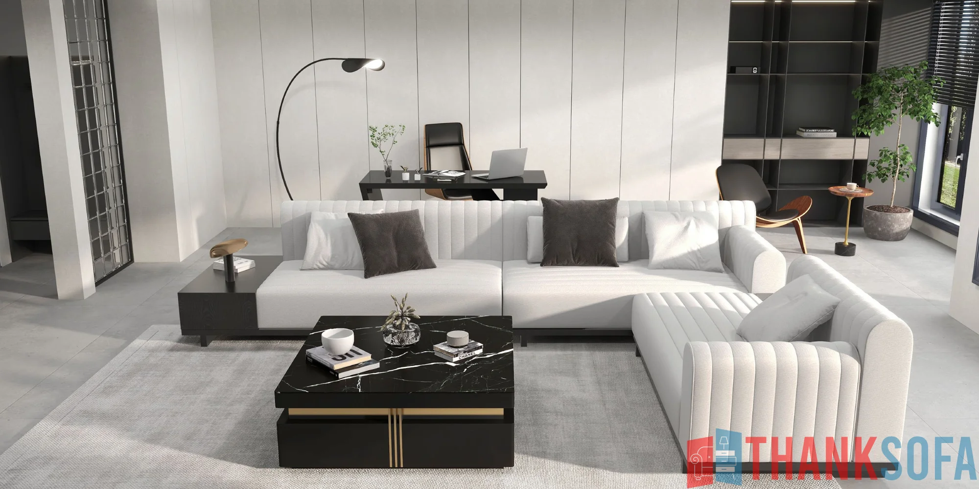 Bàn ghế sofa phòng khách đẹp - Living room sofa - ThankSofa Mẫu 100