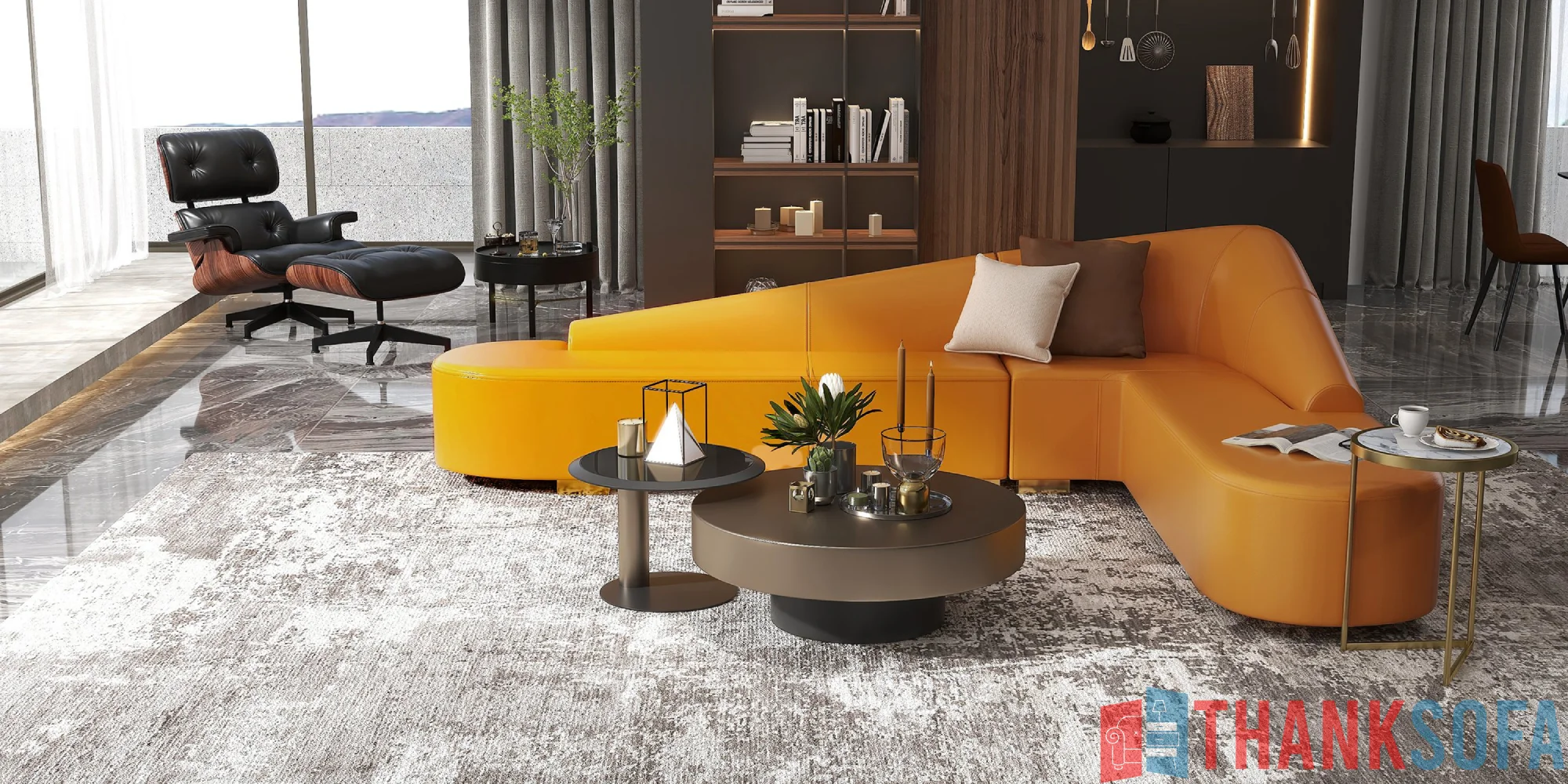 Bàn ghế sofa phòng khách đẹp - Living room sofa - ThankSofa Mẫu 19