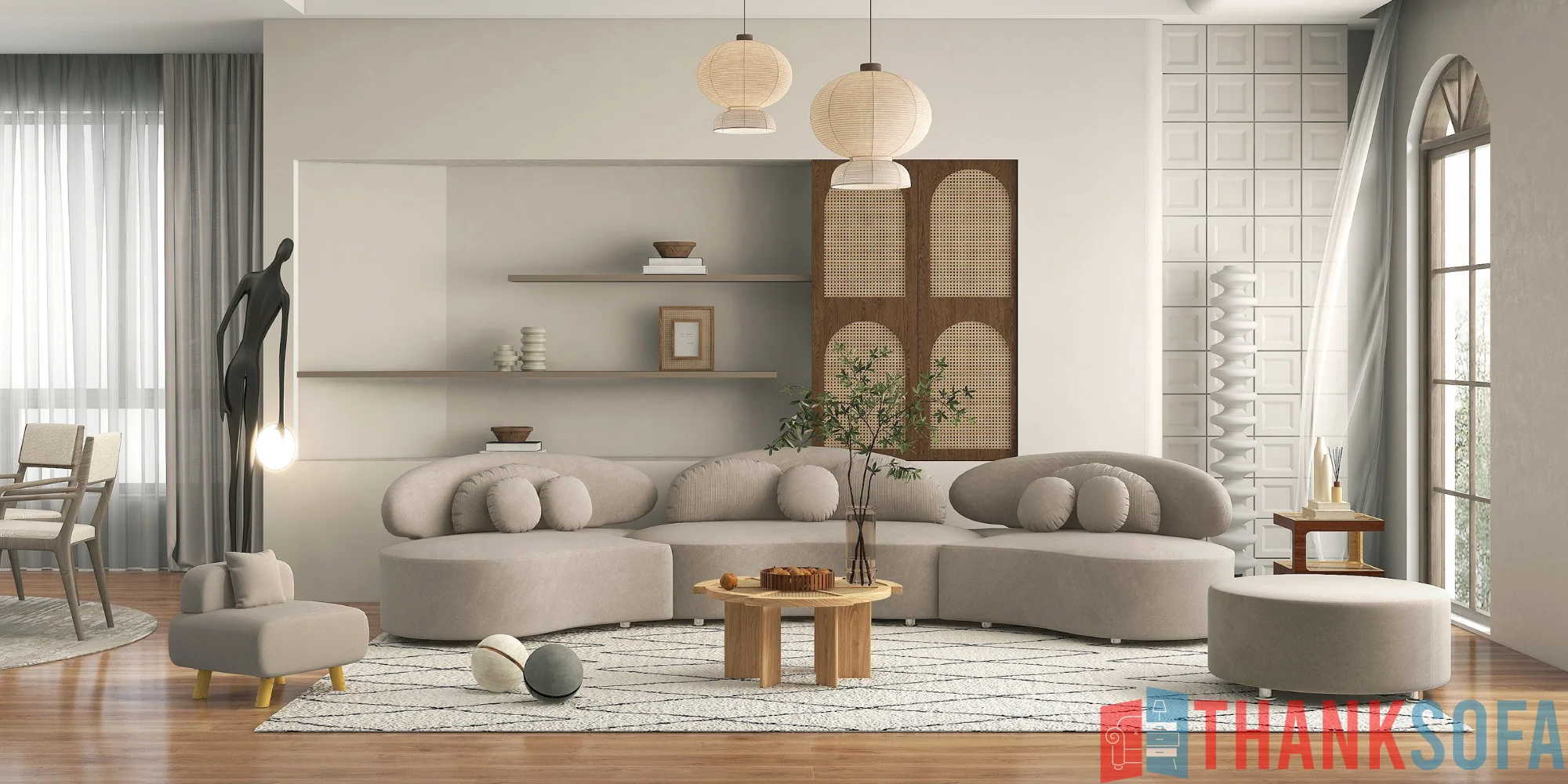 Bàn ghế sofa phòng khách đẹp - Living room sofa - ThankSofa Mẫu 38