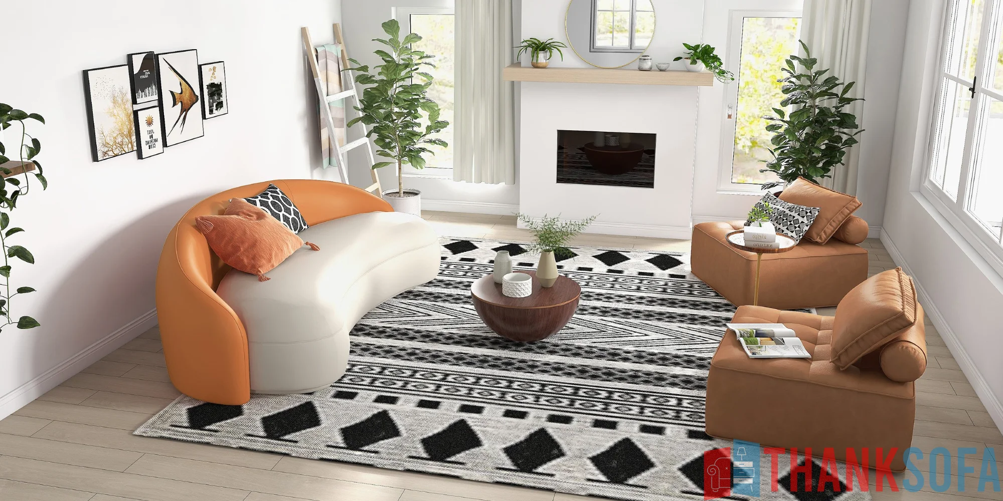 Bàn ghế sofa phòng khách đẹp - Living room sofa - ThankSofa Mẫu 4