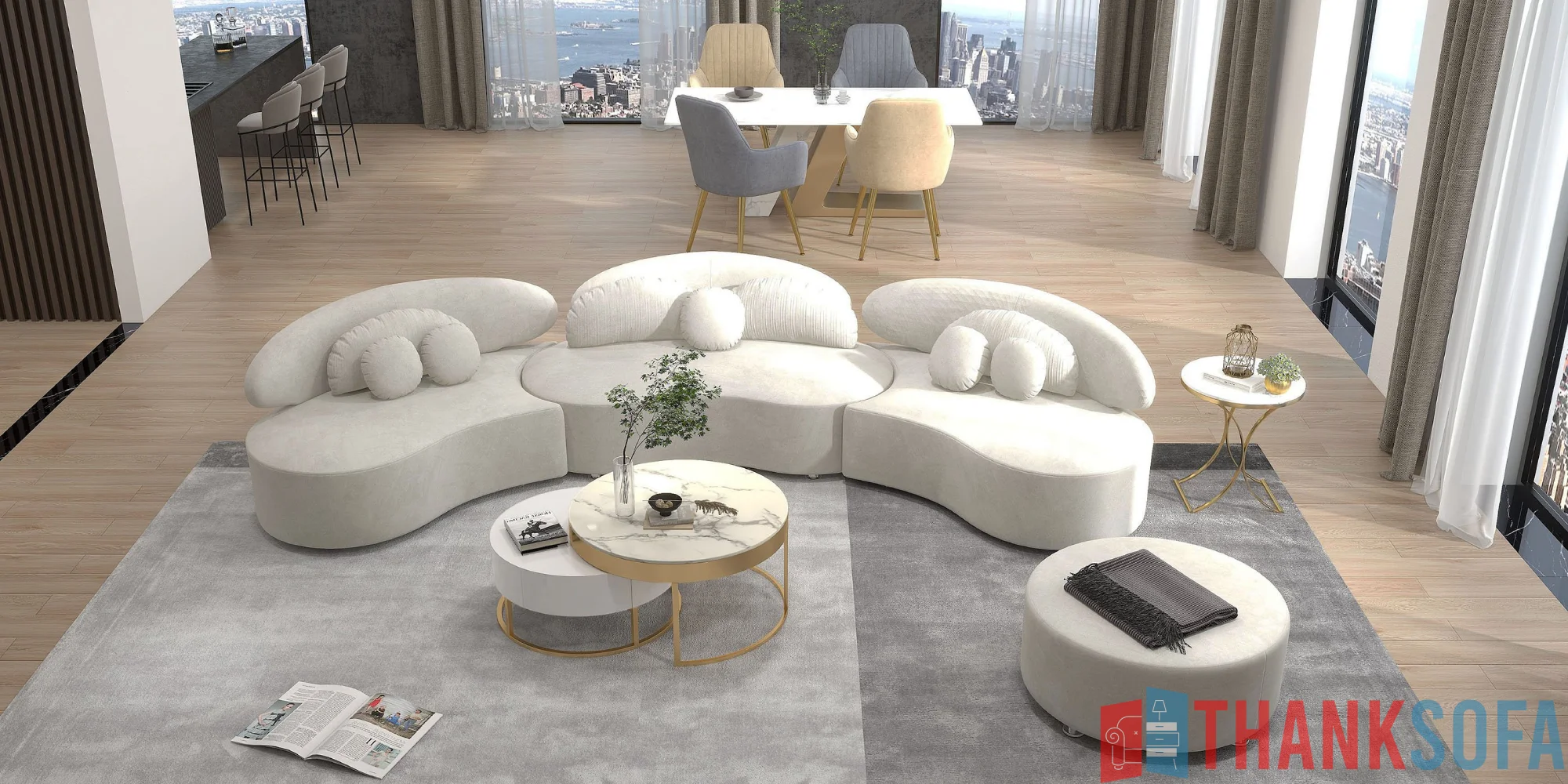 Bàn ghế sofa phòng khách đẹp - Living room sofa - ThankSofa Mẫu 40