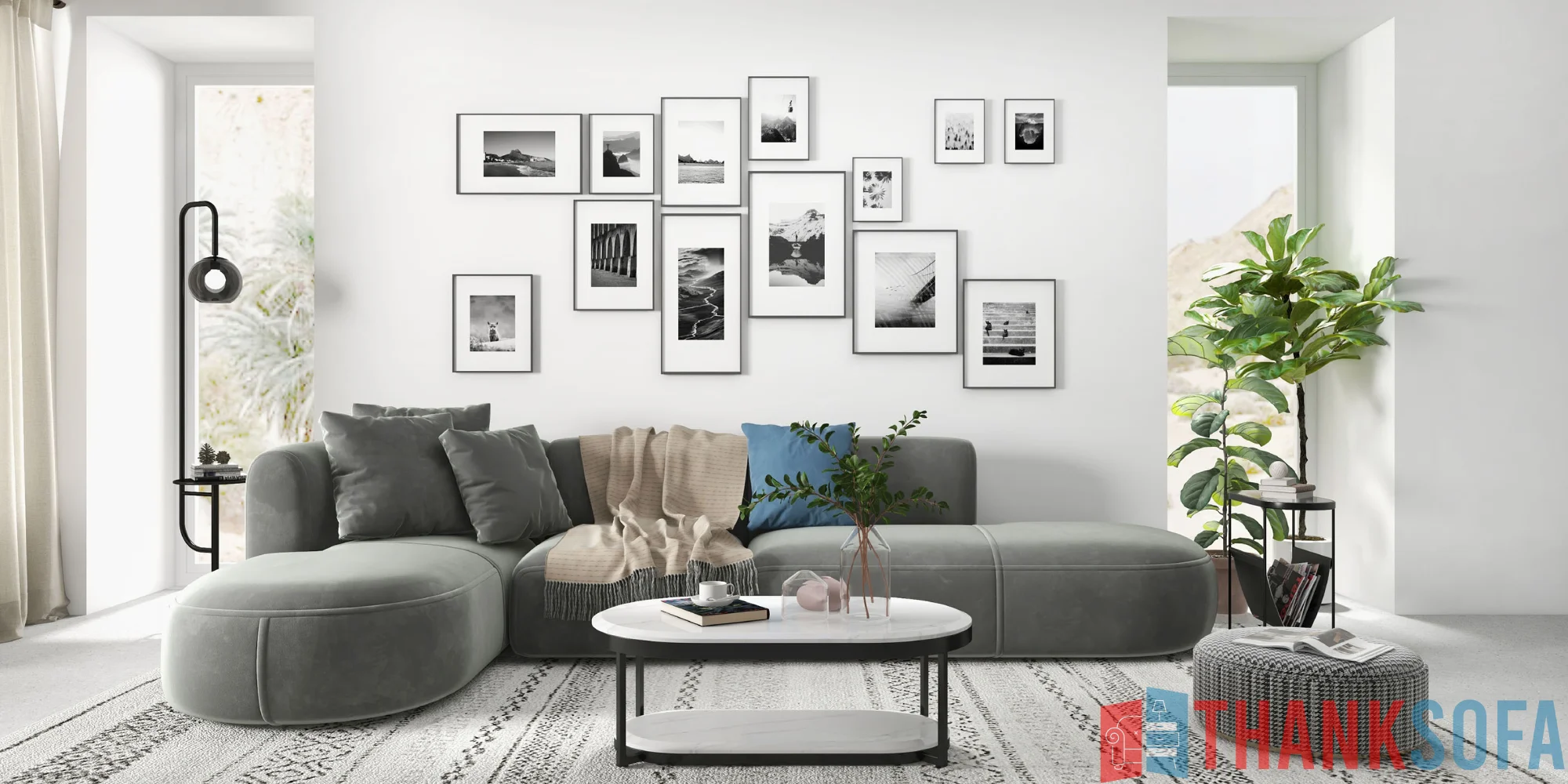 Bàn ghế sofa phòng khách đẹp - Living room sofa - ThankSofa Mẫu 45