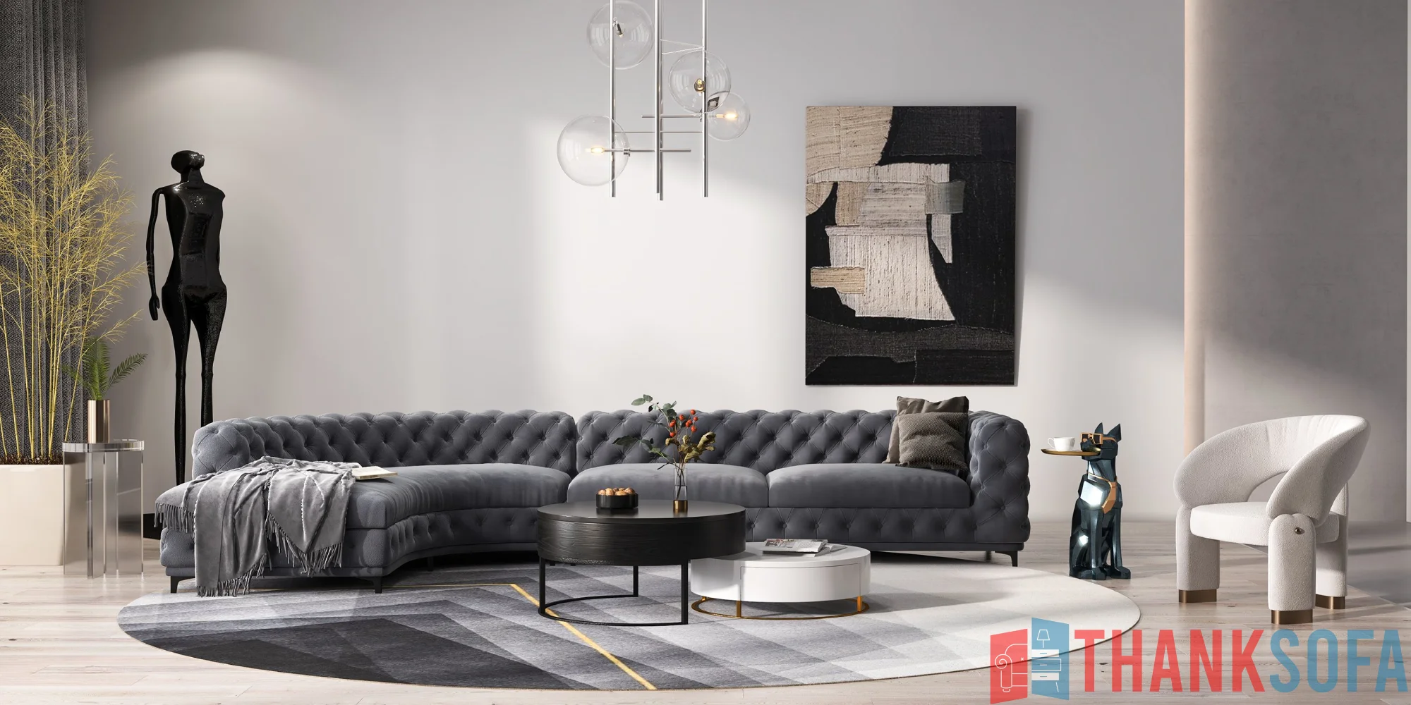 Bàn ghế sofa phòng khách đẹp - Living room sofa - ThankSofa Mẫu 46
