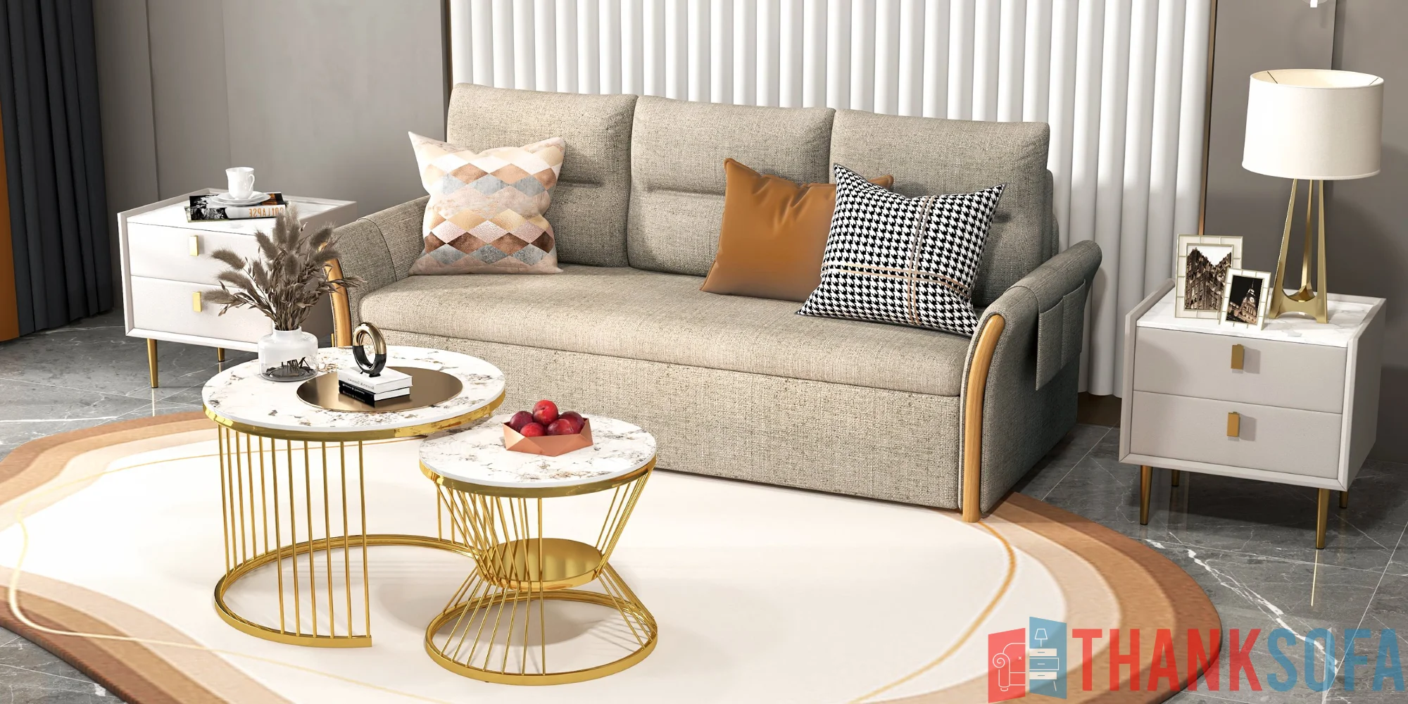 Bàn ghế sofa phòng khách đẹp - Living room sofa - ThankSofa Mẫu 55