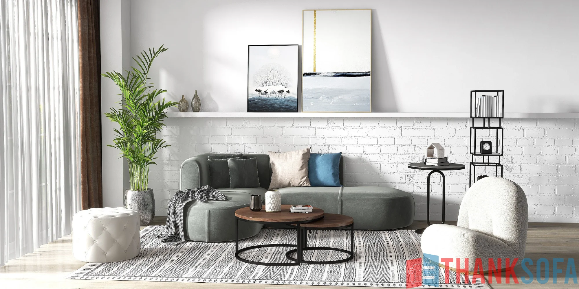 Bàn ghế sofa phòng khách đẹp - Living room sofa - ThankSofa Mẫu 57