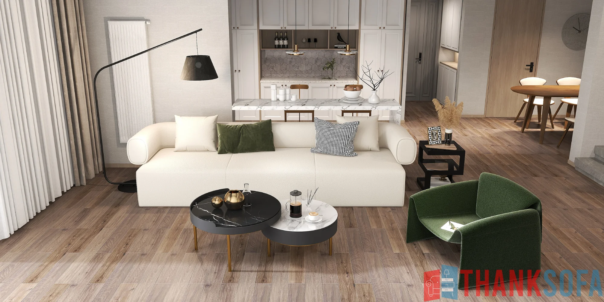 Bàn ghế sofa phòng khách đẹp - Living room sofa - ThankSofa Mẫu 66