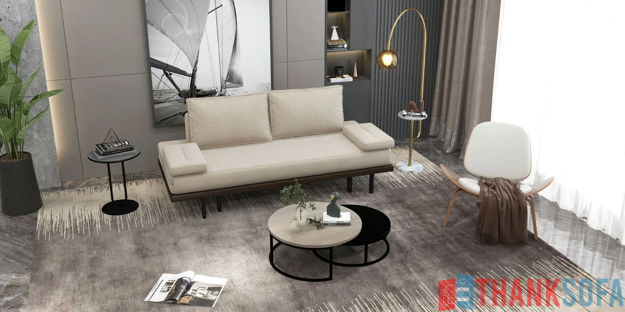 Bàn ghế sofa phòng khách đẹp - Living room sofa - ThankSofa Mẫu 76