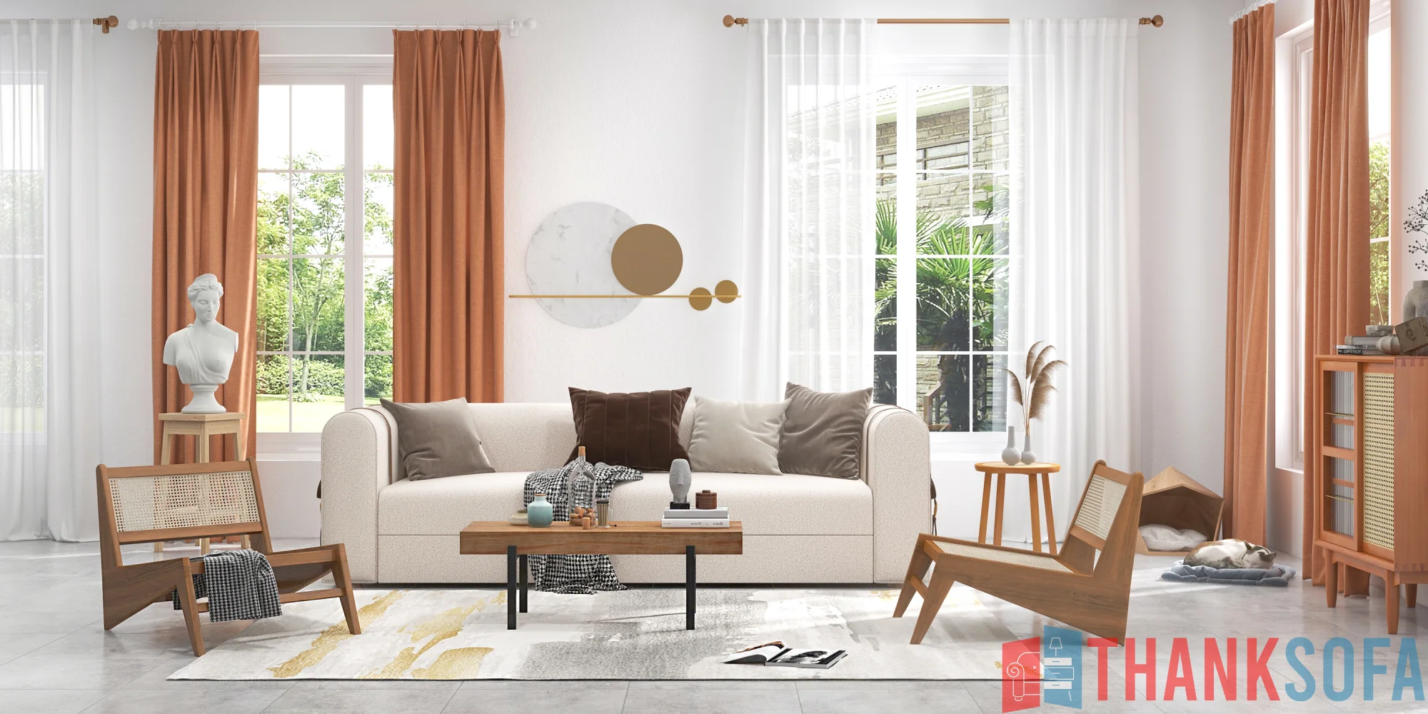 Bàn ghế sofa phòng khách đẹp - Living room sofa - ThankSofa Mẫu 77