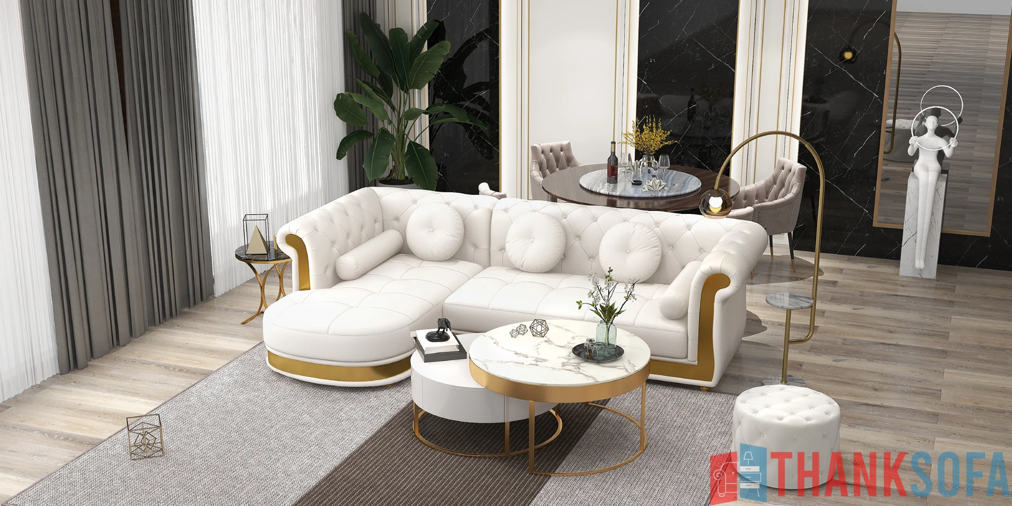 Bàn ghế sofa phòng khách đẹp - Living room sofa - ThankSofa Mẫu 79