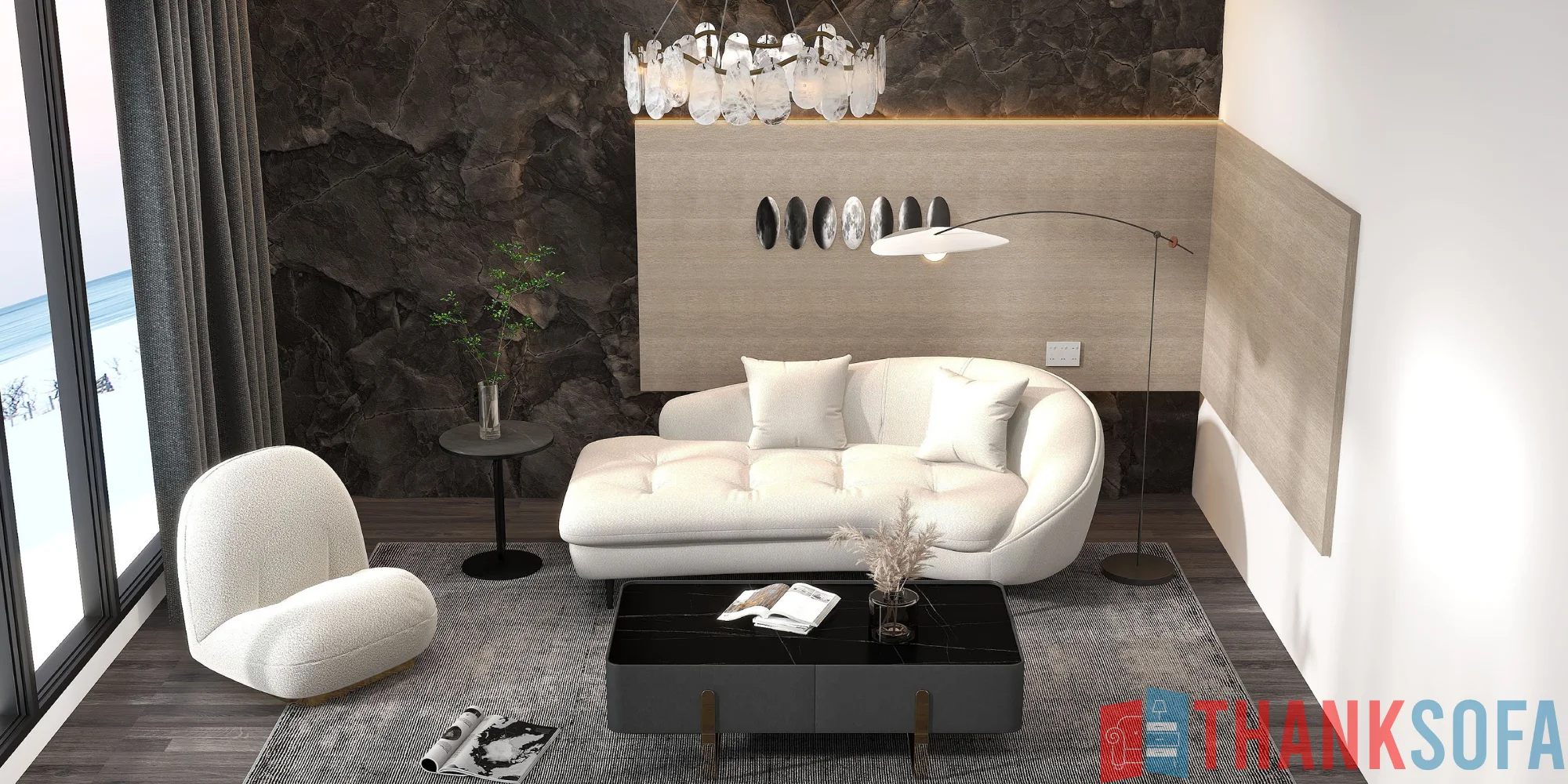 Bàn ghế sofa phòng khách đẹp - Living room sofa - ThankSofa Mẫu 85
