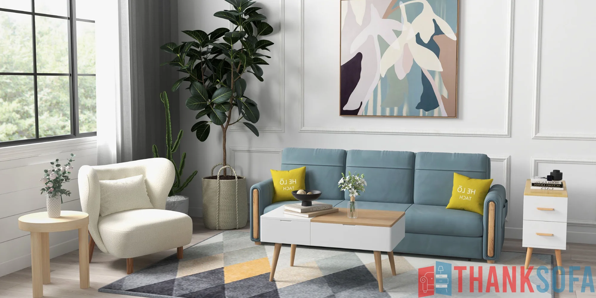 Bàn ghế sofa phòng khách đẹp - Living room sofa - ThankSofa Mẫu 87