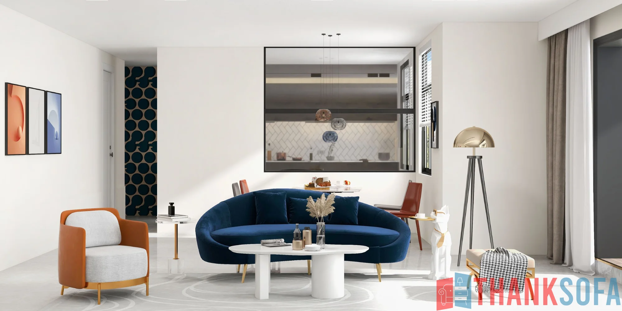 Bàn ghế sofa phòng khách đẹp - Living room sofa - ThankSofa Mẫu 97