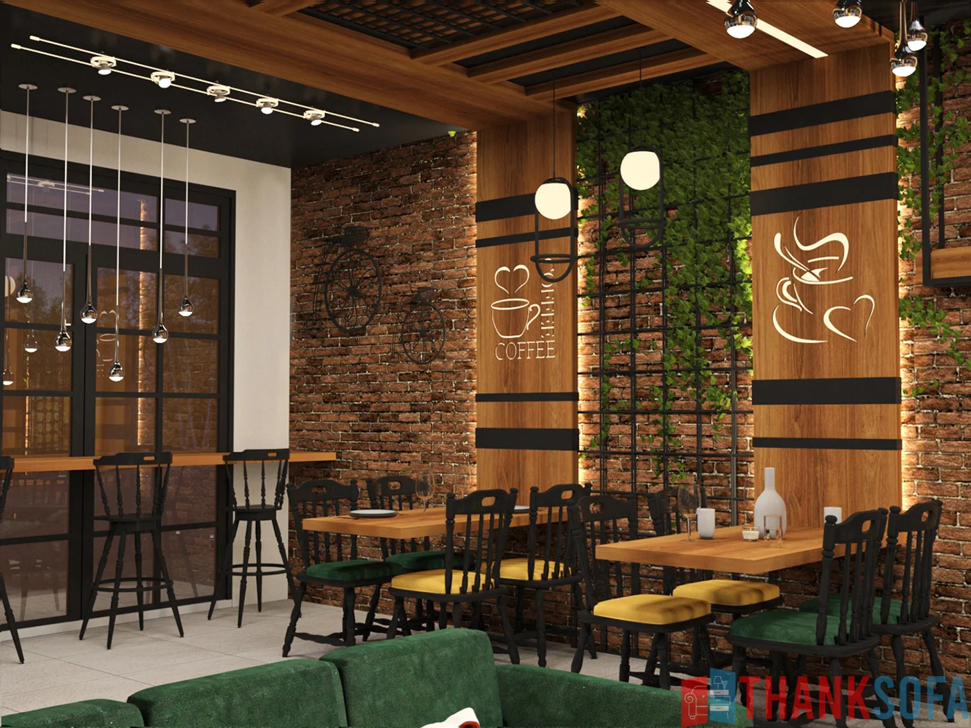Mẫu thiết kế quán cafe đẹp - Coffee Shop Design - Quán cà phê ThankSofa Mẫu 103