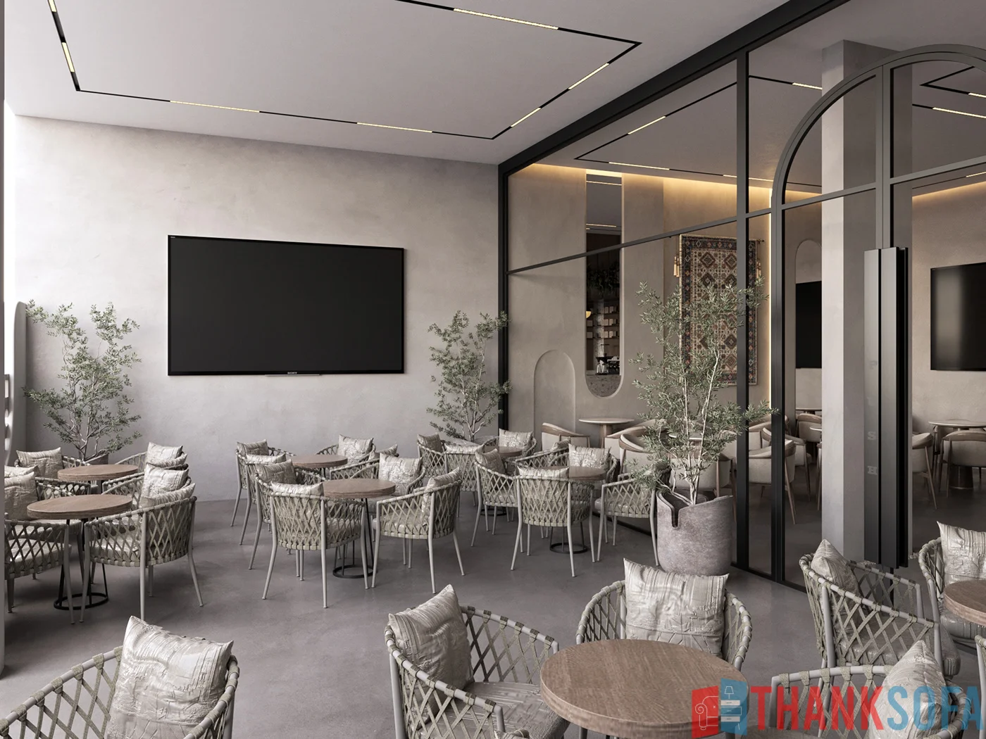 Mẫu thiết kế quán cafe đẹp - Coffee Shop Design - Quán cà phê ThankSofa Mẫu 107