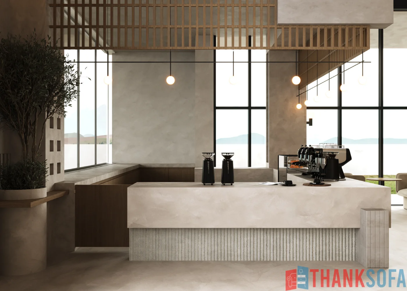 Mẫu thiết kế quán cafe đẹp - Coffee Shop Design - Quán cà phê ThankSofa Mẫu 114