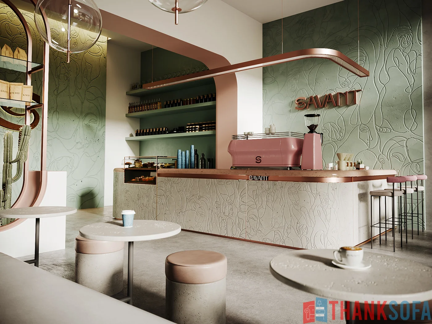 Mẫu thiết kế quán cafe đẹp - Coffee Shop Design - Quán cà phê ThankSofa Mẫu 14