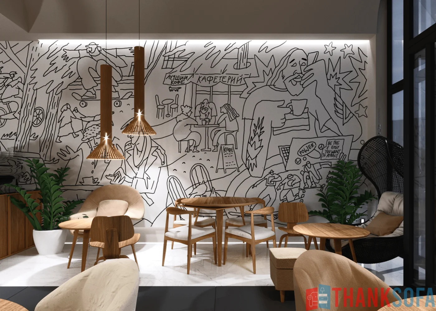Mẫu thiết kế quán cafe đẹp - Coffee Shop Design - Quán cà phê ThankSofa Mẫu 234