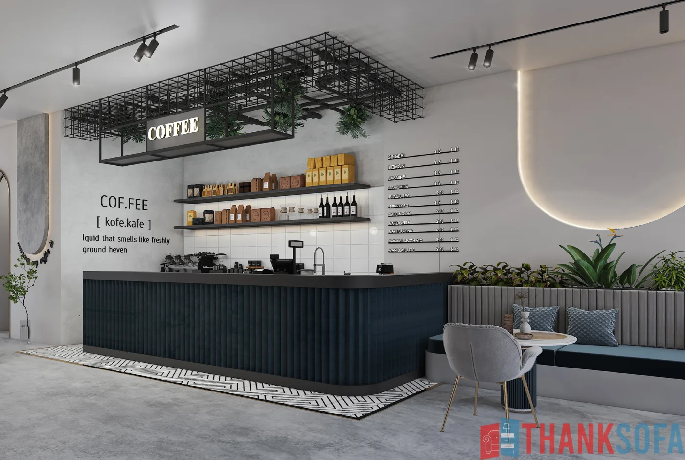Mẫu thiết kế quán cafe đẹp - Coffee Shop Design - Quán cà phê ThankSofa Mẫu 249