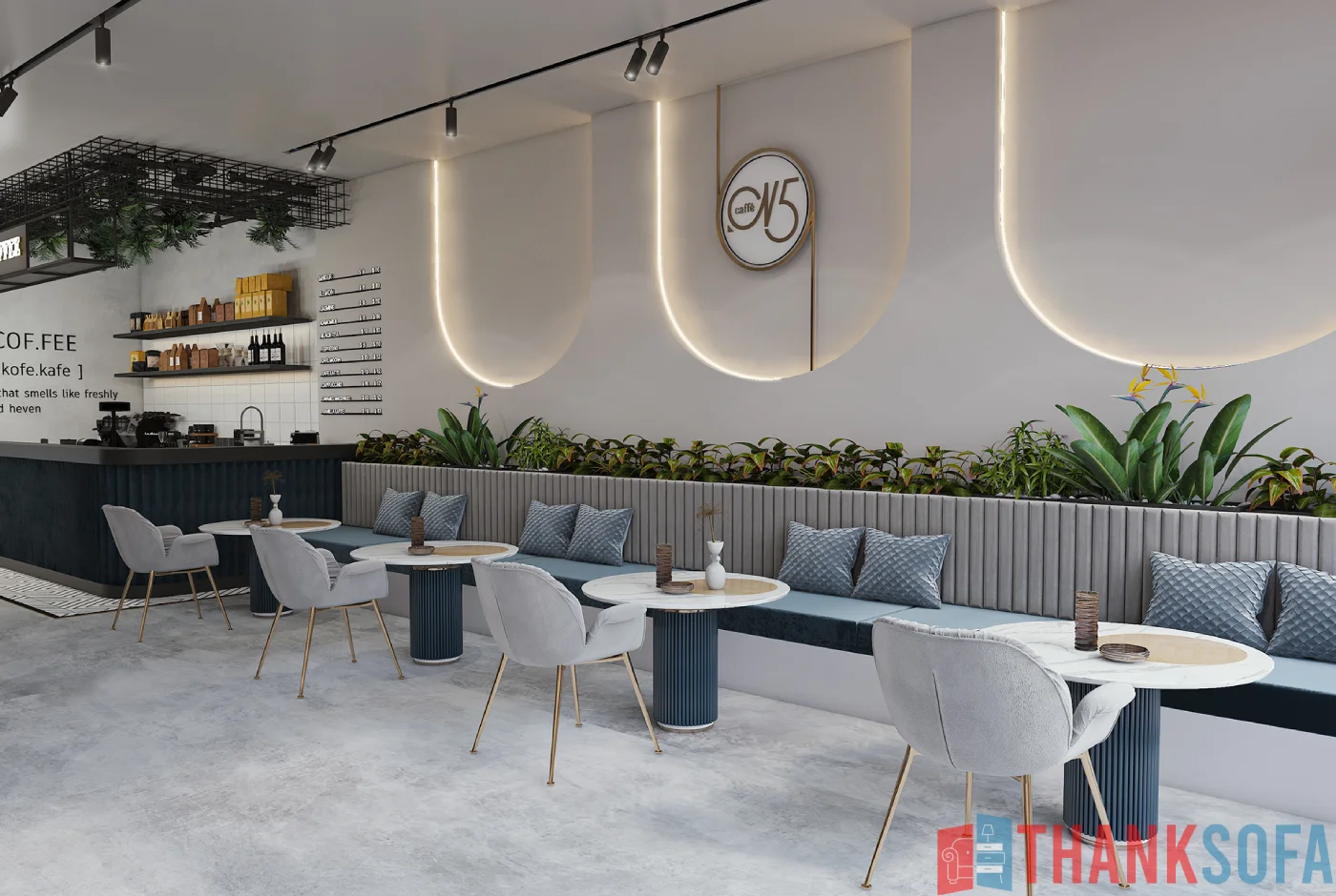 Mẫu thiết kế quán cafe đẹp - Coffee Shop Design - Quán cà phê ThankSofa Mẫu 254