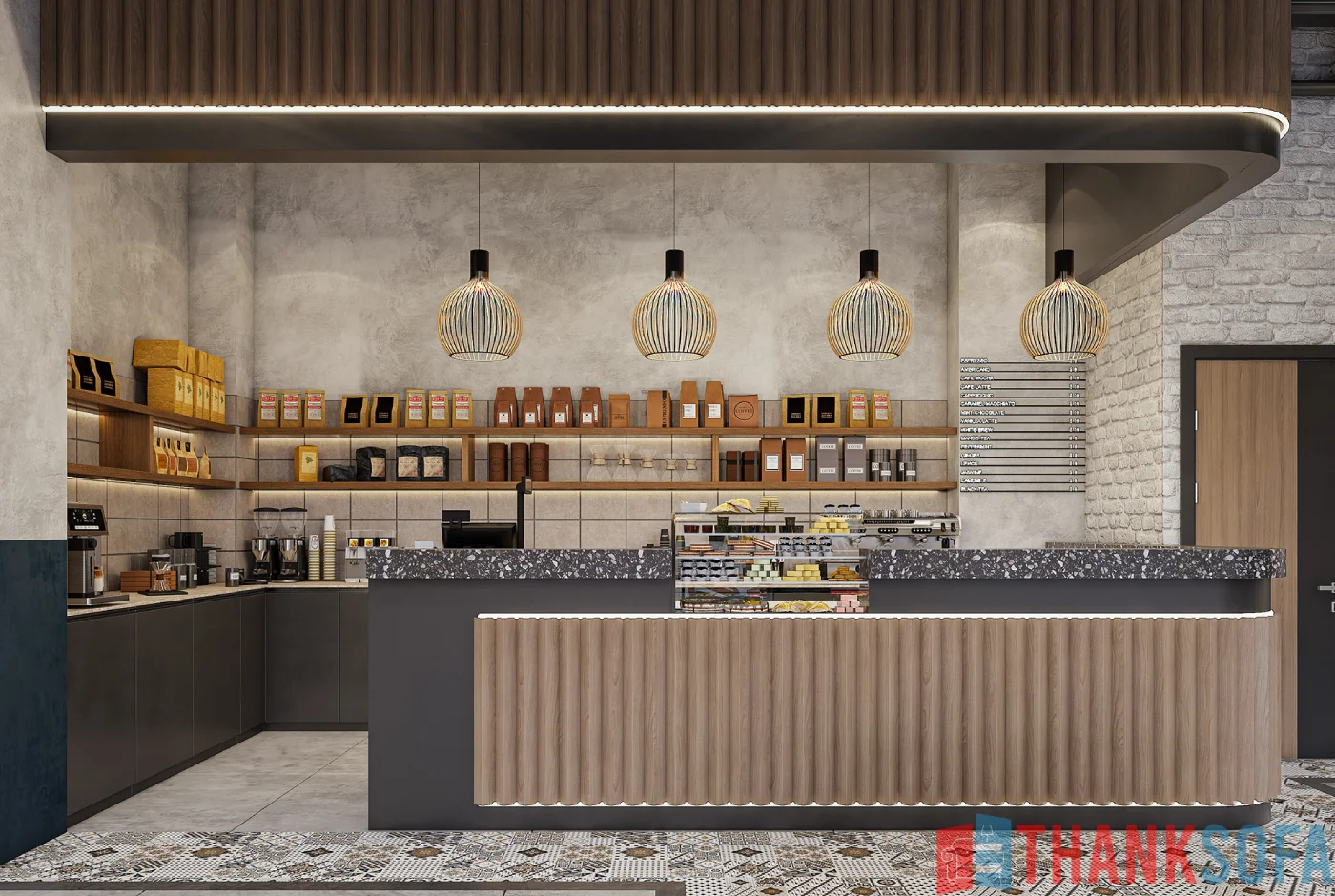 Mẫu thiết kế quán cafe đẹp - Coffee Shop Design - Quán cà phê ThankSofa Mẫu 259
