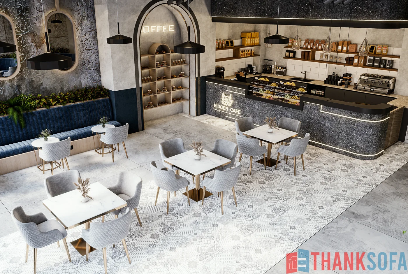 Mẫu thiết kế quán cafe đẹp - Coffee Shop Design - Quán cà phê ThankSofa Mẫu 272