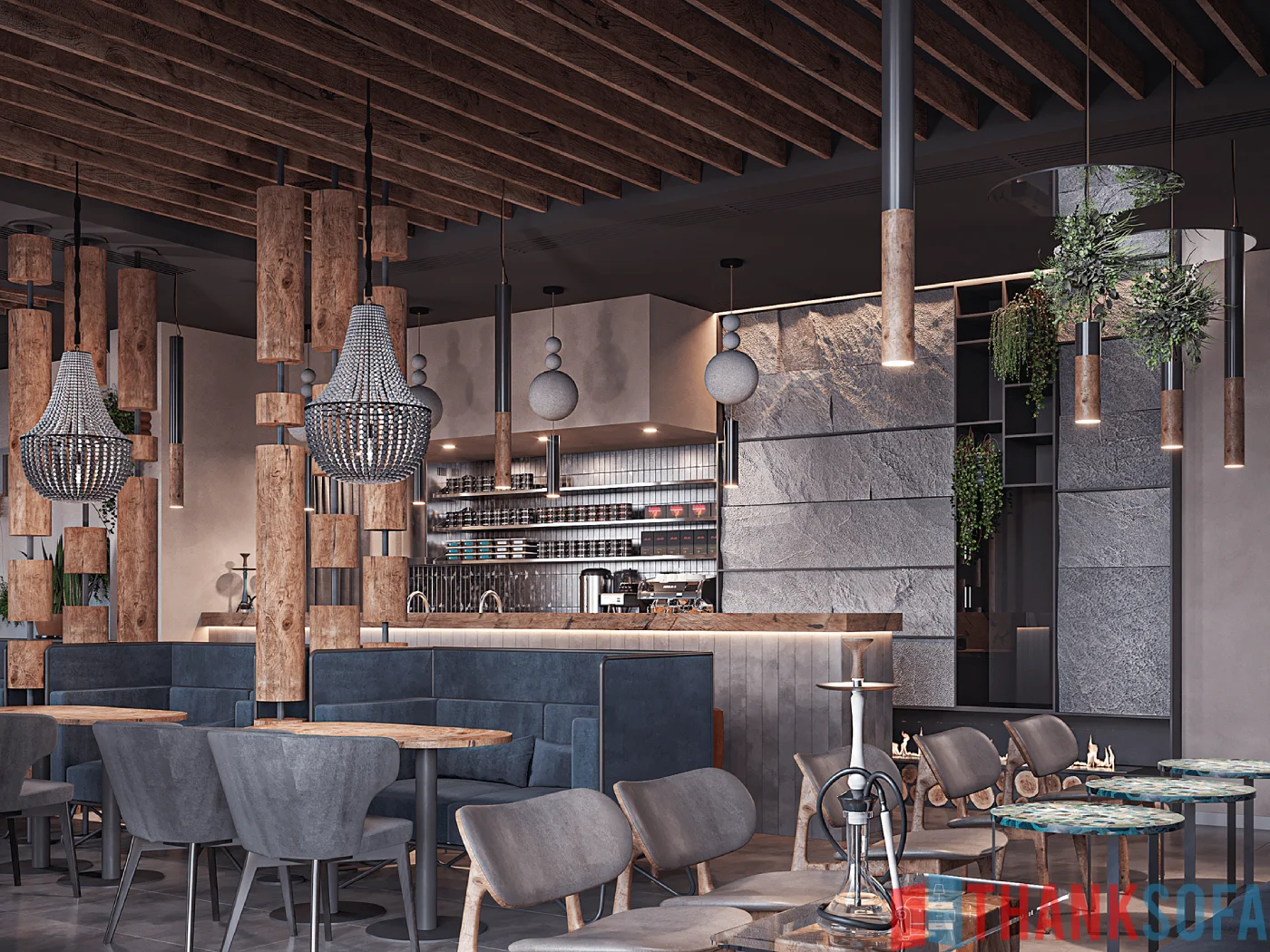 Mẫu thiết kế quán cafe đẹp - Coffee Shop Design - Quán cà phê ThankSofa Mẫu 38