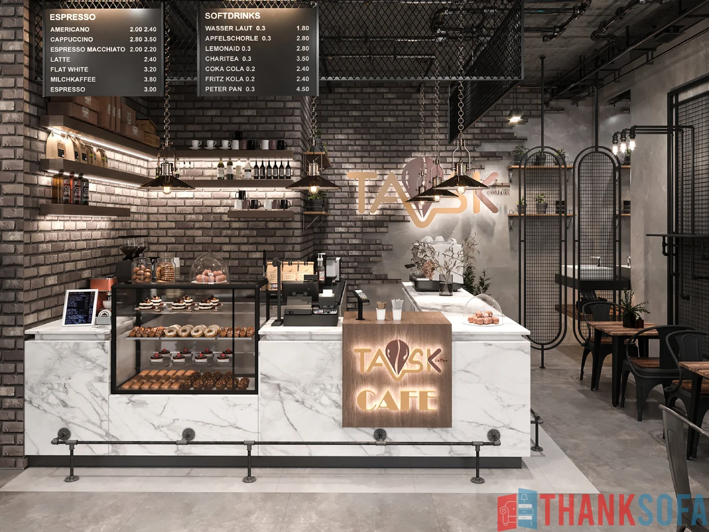 Mẫu thiết kế quán cafe đẹp - Coffee Shop Design - Quán cà phê ThankSofa Mẫu 73