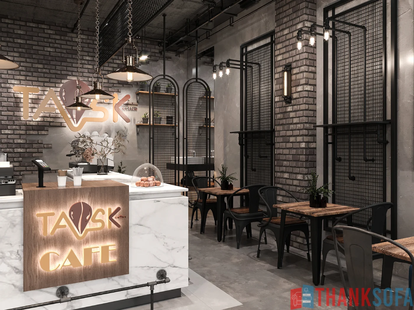 Mẫu thiết kế quán cafe đẹp - Coffee Shop Design - Quán cà phê ThankSofa Mẫu 76