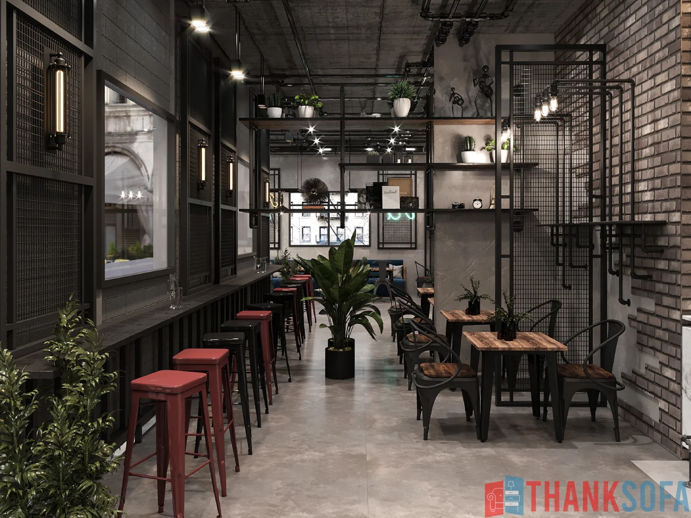 Mẫu thiết kế quán cafe đẹp - Coffee Shop Design - Quán cà phê ThankSofa Mẫu 77