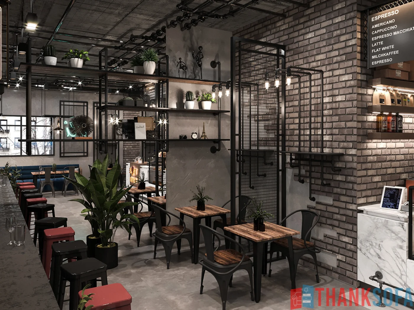 Mẫu thiết kế quán cafe đẹp - Coffee Shop Design - Quán cà phê ThankSofa Mẫu 79