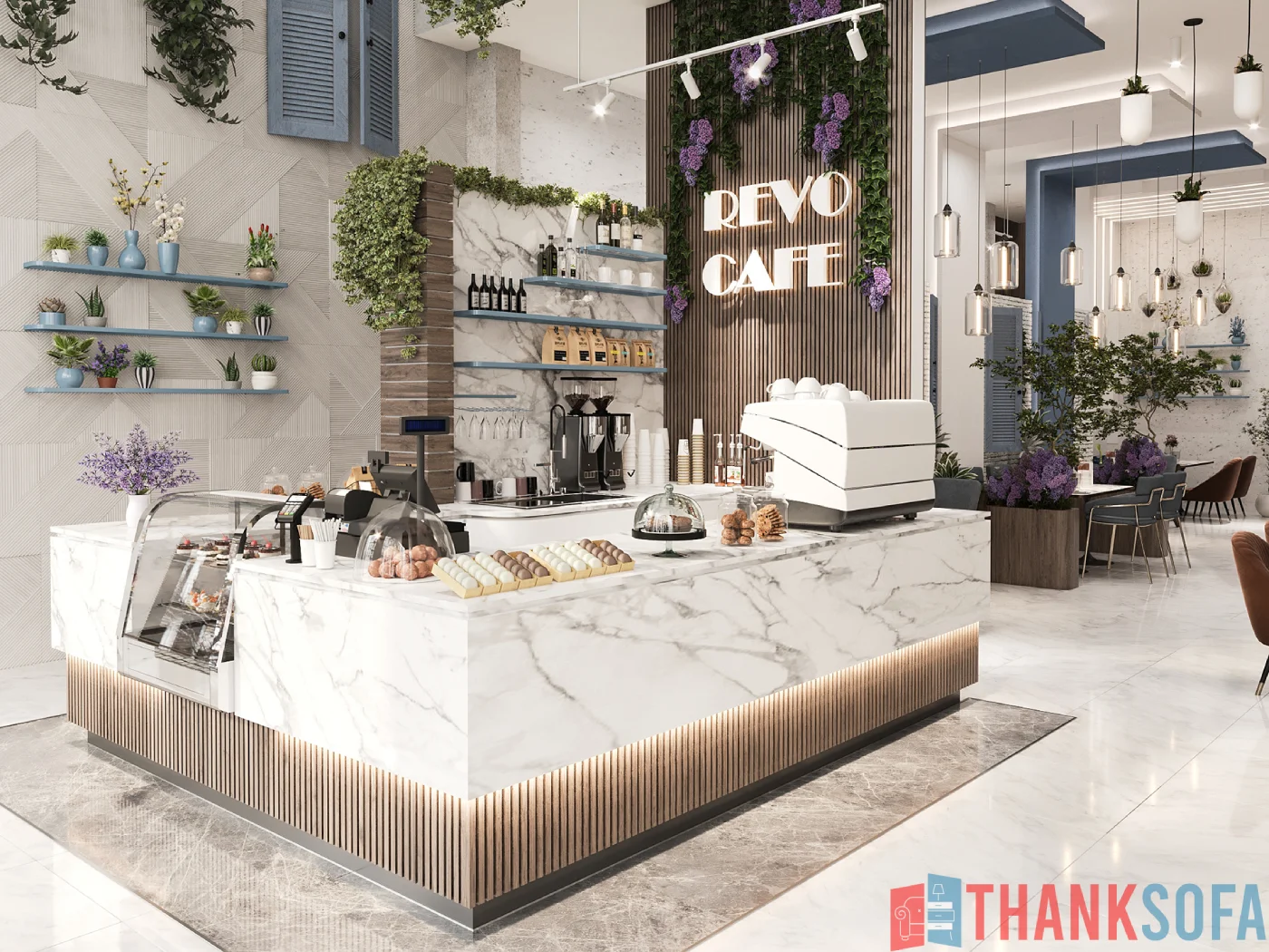 Mẫu thiết kế quán cafe đẹp - Coffee Shop Design - Quán cà phê ThankSofa Mẫu 80